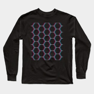 Trippy Honeycomb Pattern Long Sleeve T-Shirt